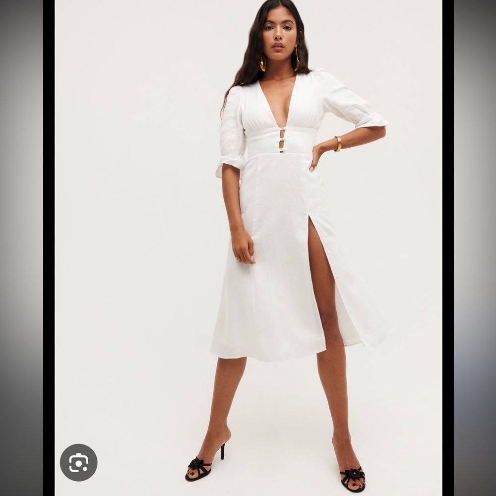 NWT Maribel Linen Dress in White